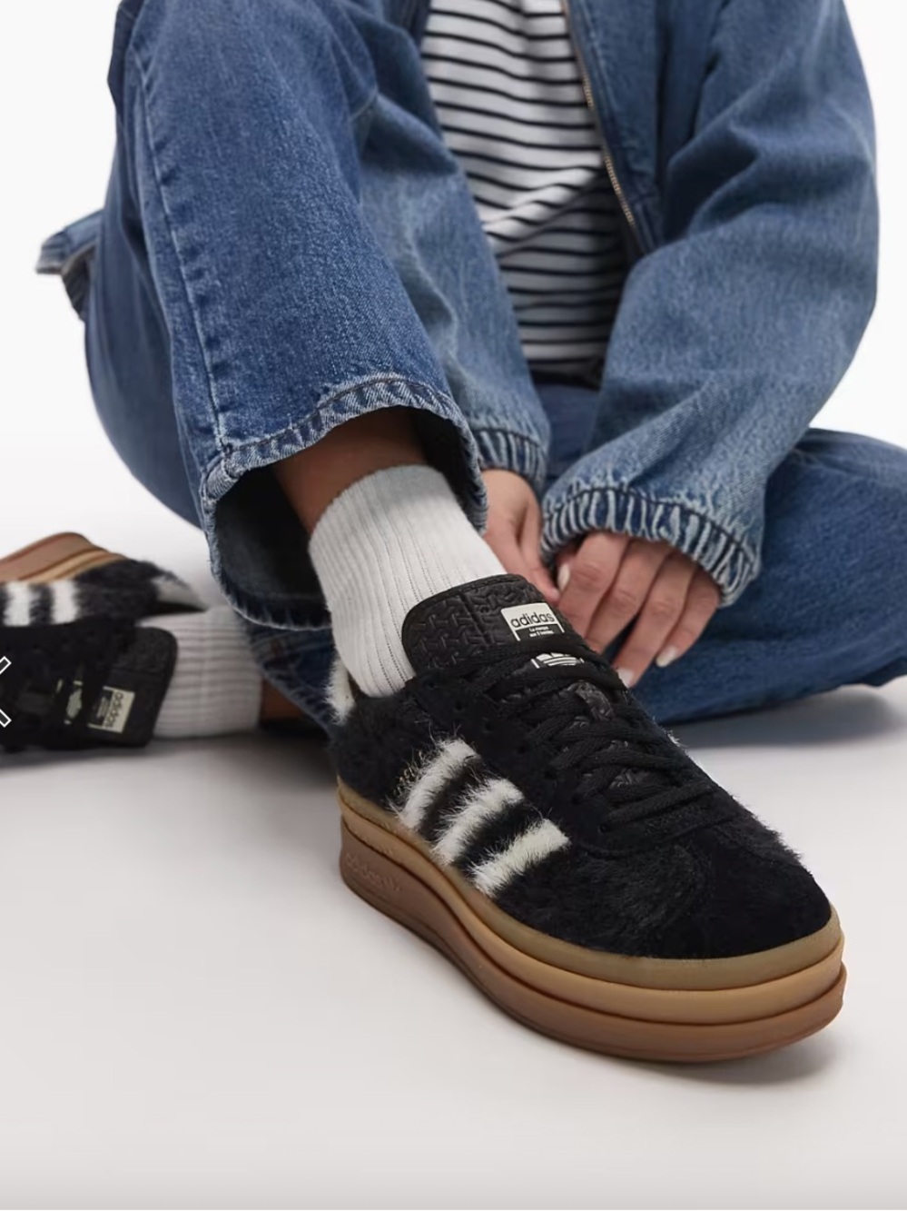 ADIDAS FUZZY SUEDE GAZELLE BOLD SNEAKER WOMENS 8.5 MENS 7.5